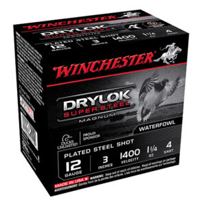 Winchester Super-X Drylok Steel 12GA #4 Shot Shells