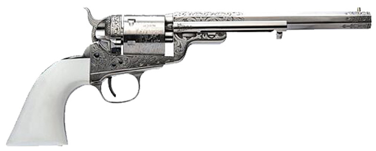 CIMARRON 1851RM WB HICKOK – 38SPL 7.5″ FS NICKEL ENGRAVED – FREE SHIPPING - No Credit Card Fees - Free Shipping