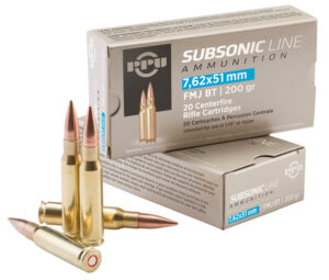PPU Subsonic 7.62 NATO 200gr FMJ BT Ammo - 20 Rounds