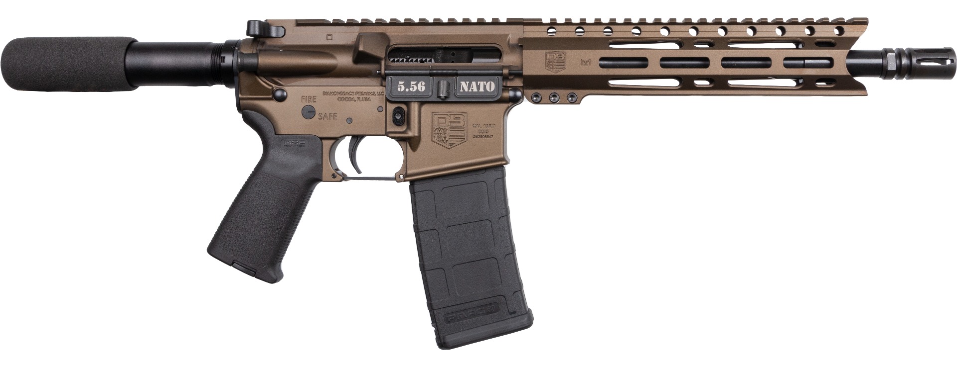 Diamondback DB15PC 5.56 AR Pistol, 10" Barrel, 30rd