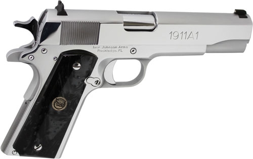 IVER JOHNSON 1911A1 38 SUPER – 5″ FS 9RD CHROME BLACK PEARL - No Credit Card Fees - Free Shipping