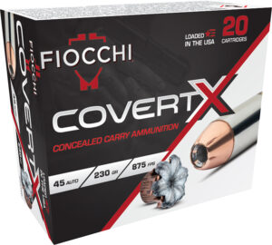 Fiocchi CovertX 45 Auto 230gr JHP Ammo - 20 Rounds