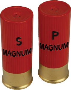 RIVERS EDGE SHOTSHELL SHAPED - SALT  PEPPER SHAKERS - Rivers Edge