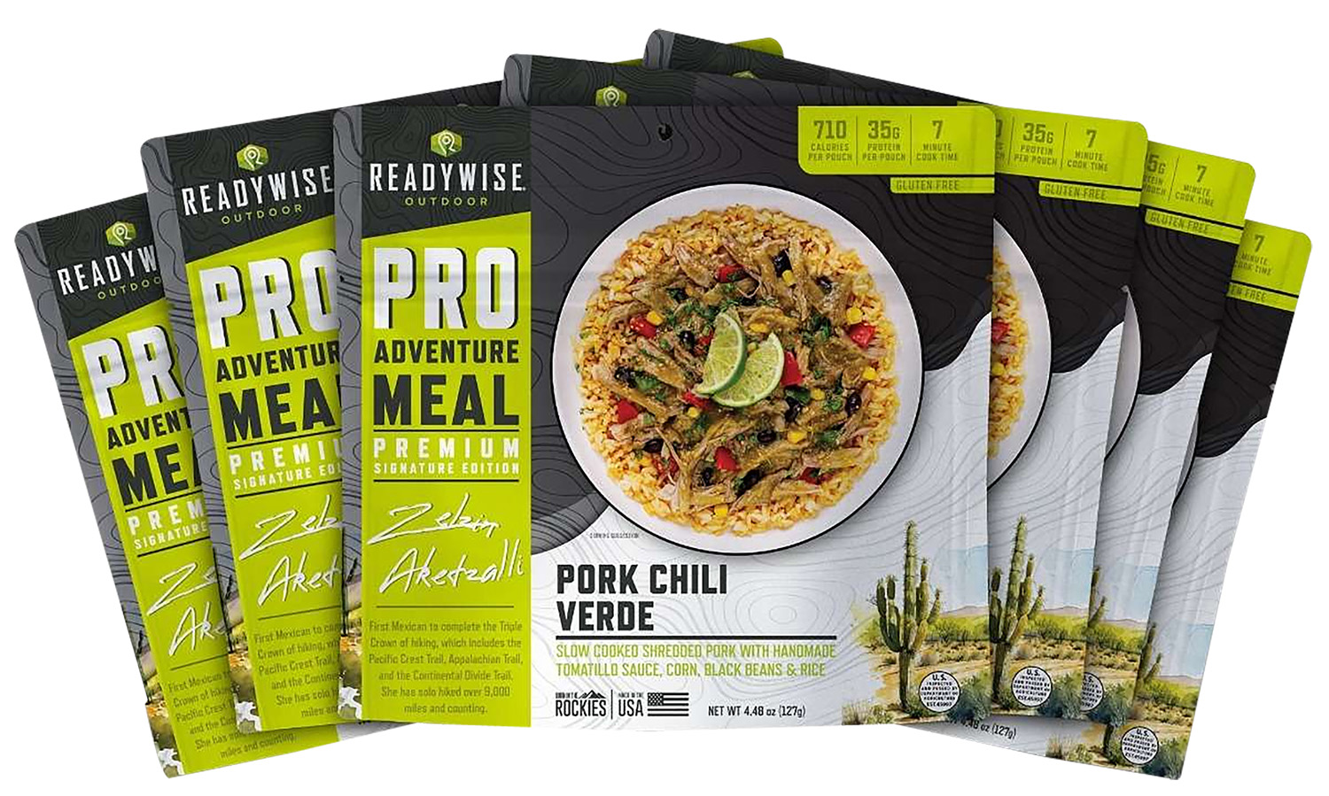 ReadyWise RW05191 Outdoor Food Kit Pork Chili Verde 2 Servings Per Pouch, 6 Per Case - ReadyWise
