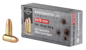 PPU Rangemaster 9mm Luger 124gr FMJ Ammo 1000 Rounds