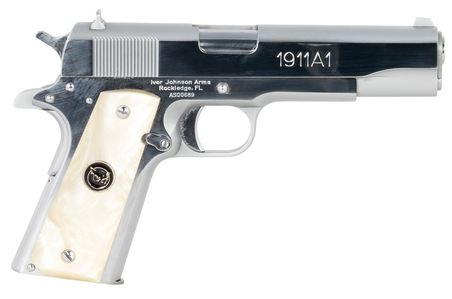 Iver Johnson 1911A1 .38 Super 5" Pearl Grip Pistol