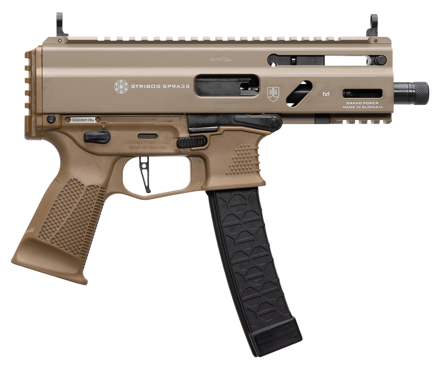 Grand Power Stribog 9mm Luger Pistol - Flat Dark Earth