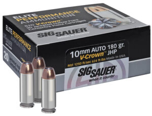 Sig Sauer 10mm Auto 180gr V-Crown JHP Ammo - 20 Rounds