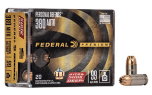 Federal Hydra-Shok Deep .380 ACP 99gr Ammo - 20 Rounds