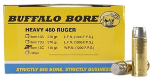 Buffalo Bore .480 Ruger Ammo 410gr WFN - 20 Rounds