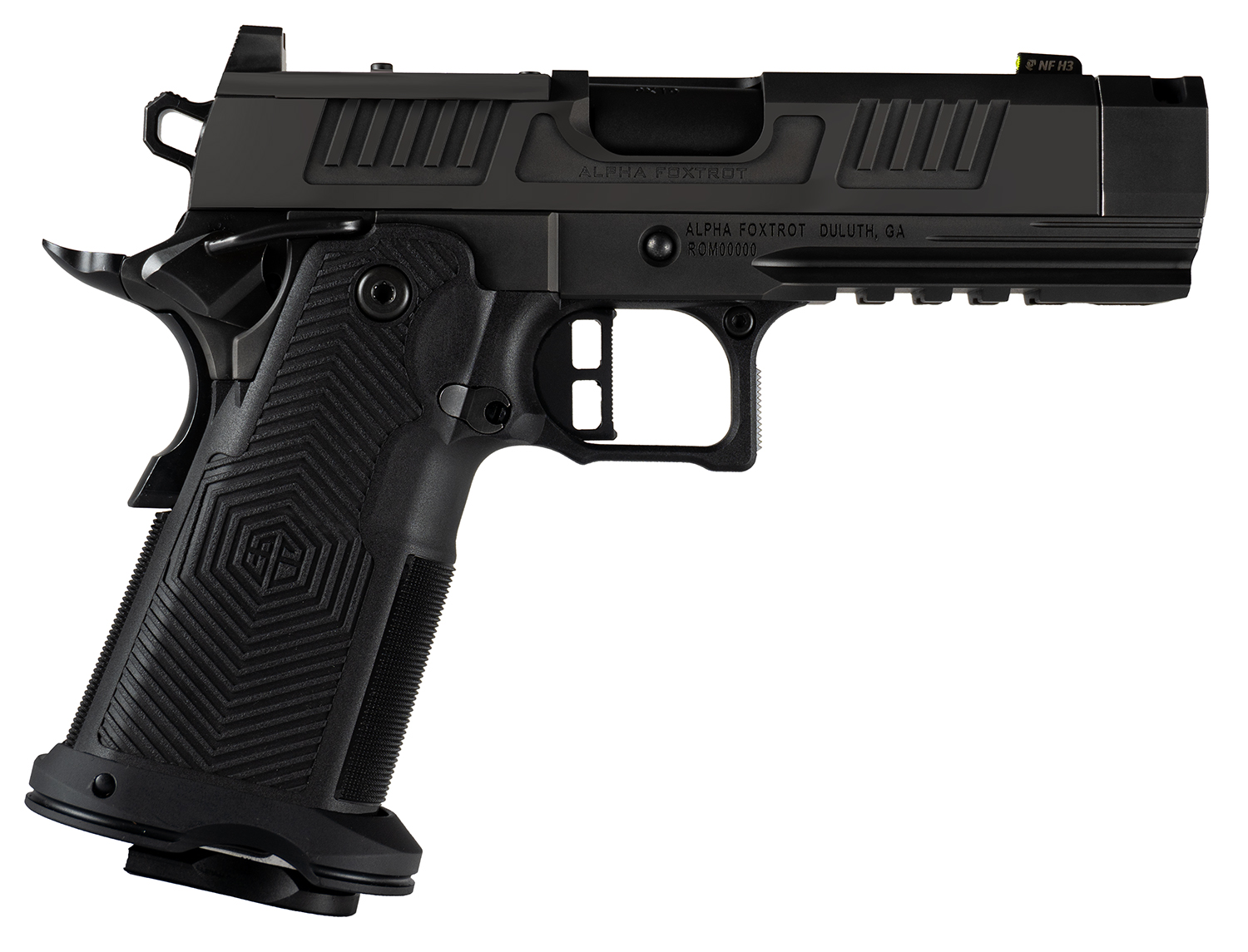 Alpha Foxtrot AF1911-Romulus Handgun 9mm Luger 17rd (1) & 20rd (1) Magazine 3.5″ Compensated Threaded Barrel Black RMSC Cut - No Credit Card Fees - Low, flat rate shipping
