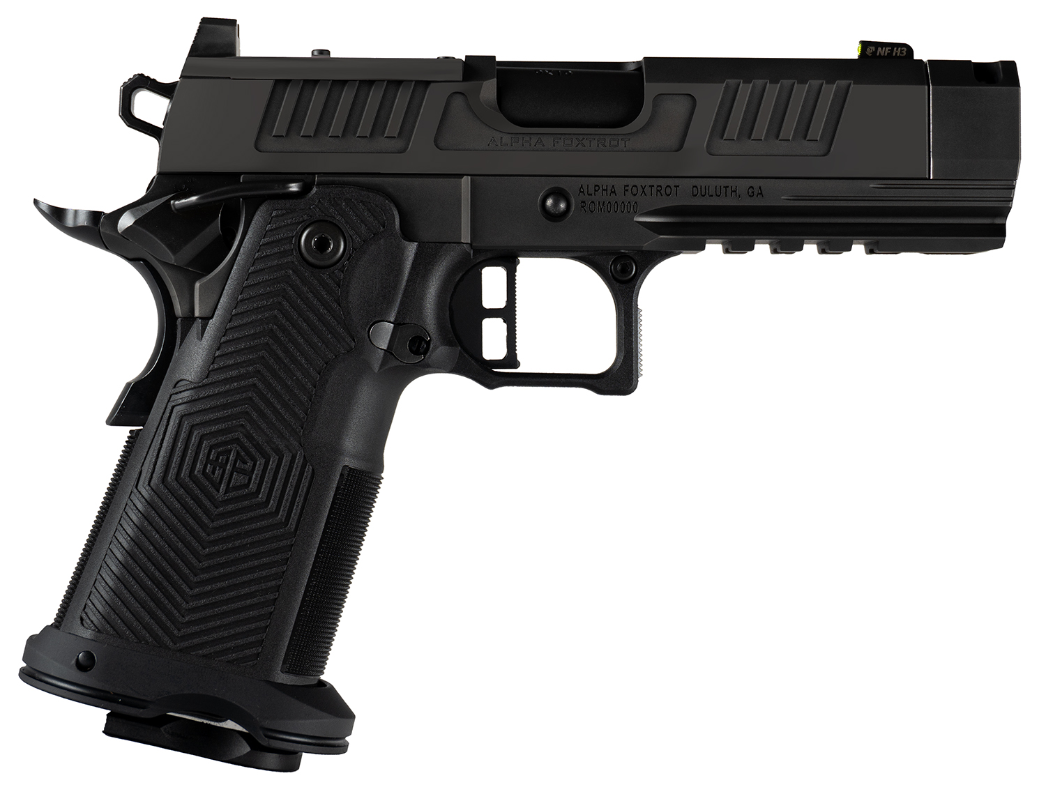 Alpha Foxtrot AF1911-Romulus Handgun 9mm Luger 10rd Magazine(2) 3.5″ Compensated Threaded Barrel Black MOS Cut - No Credit Card Fees - Low, flat rate shipping
