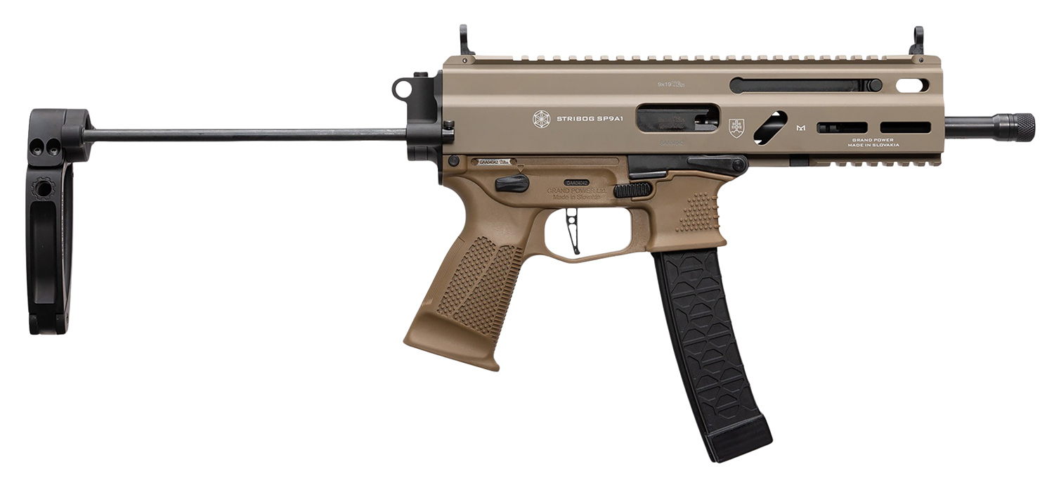 Grand Power SP9A1 Stribog 9mm Pistol with Tailhook FDE