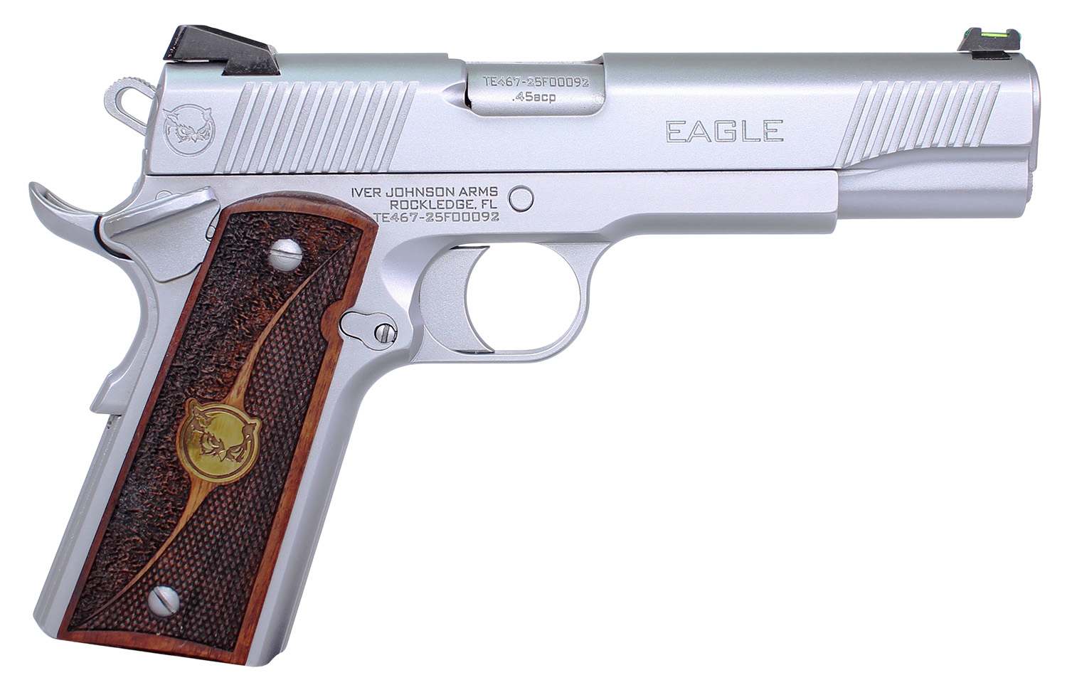 IVER JOHNSON EAGLE HC GEN2 – 1911 45ACP 8RD SATIN CHROME - No Credit Card Fees - Free Shipping