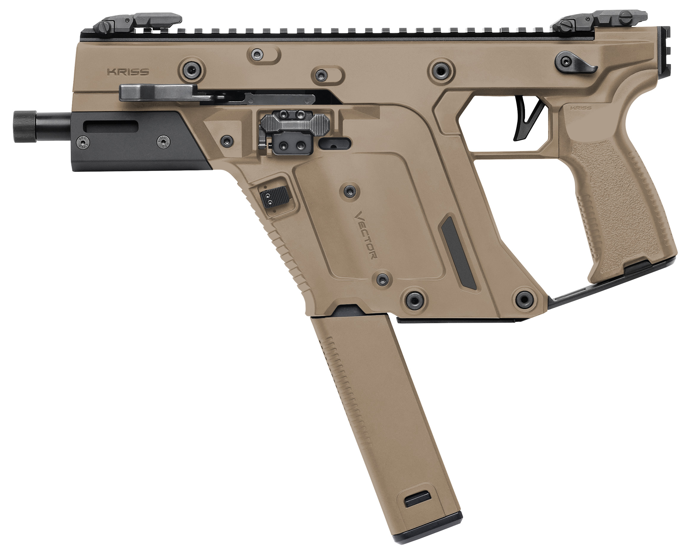 KRISS VECTOR SDP G3 HGA 9MM 5.5IN THREAD BBL FOLDING SIGHTS PICATINNY END RAIL FDE 1/40RD MAG - No Credit Card Fees - Low, flat rate shipping