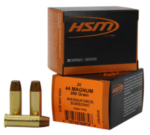 HSM .44 Magnum Subsonic 280gr Hard Cast Ammo - 20 Rounds