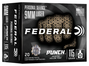 Federal Punch 9mm 115gr JHP Ammunition - 20 Rounds