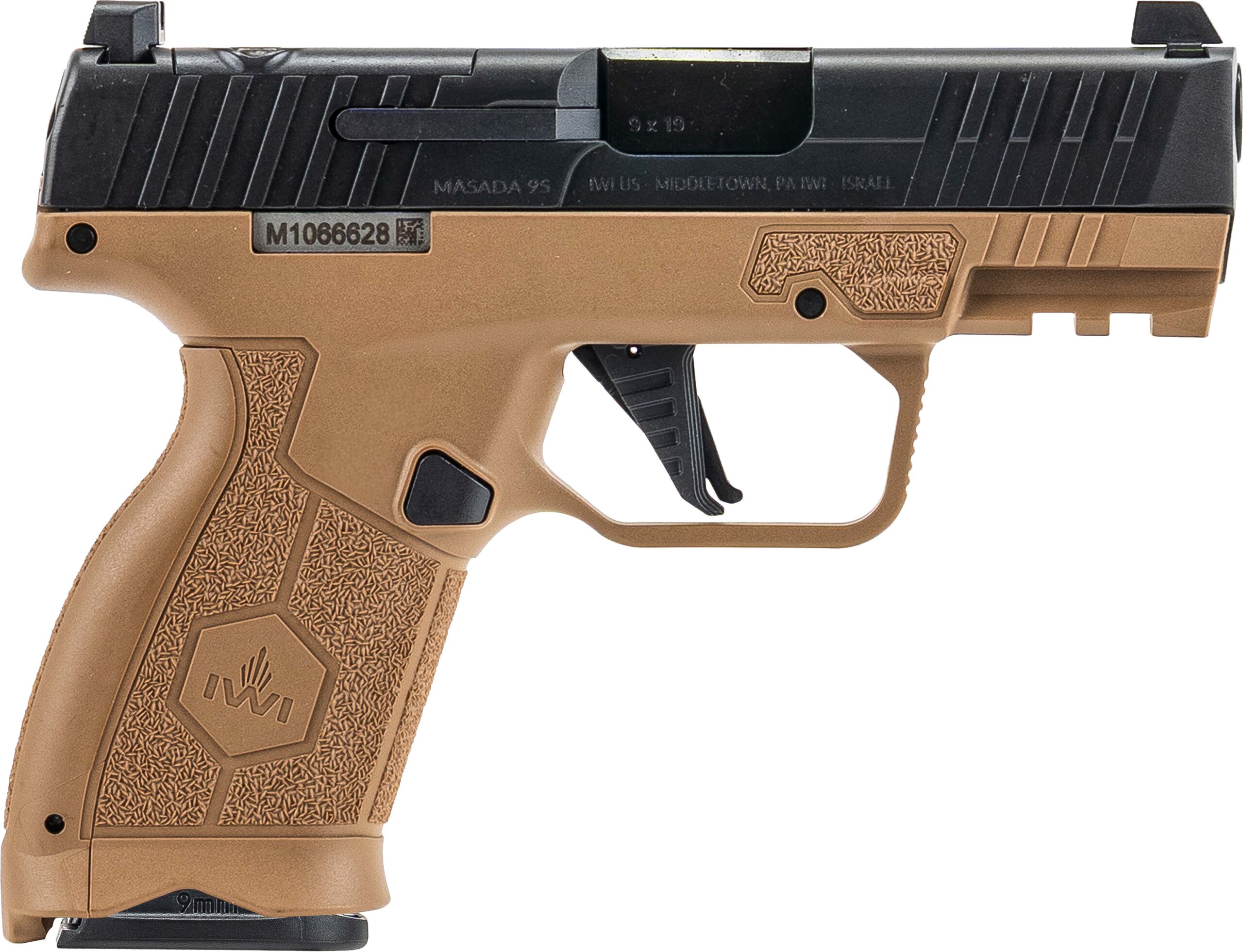 IWI Masada Slim Elite Handgun 9mm Luger 10rd Magazines(2) 3.4″ Barrel Coyote Brown - No Credit Card Fees - Low, flat rate shipping