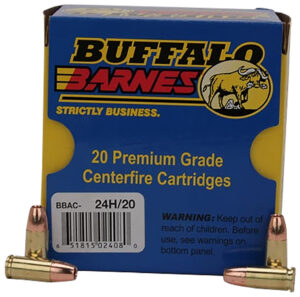 Buffalo Bore 9mm +P+ Ammunition, 115gr Barnes TAC-XP, 20 Rounds