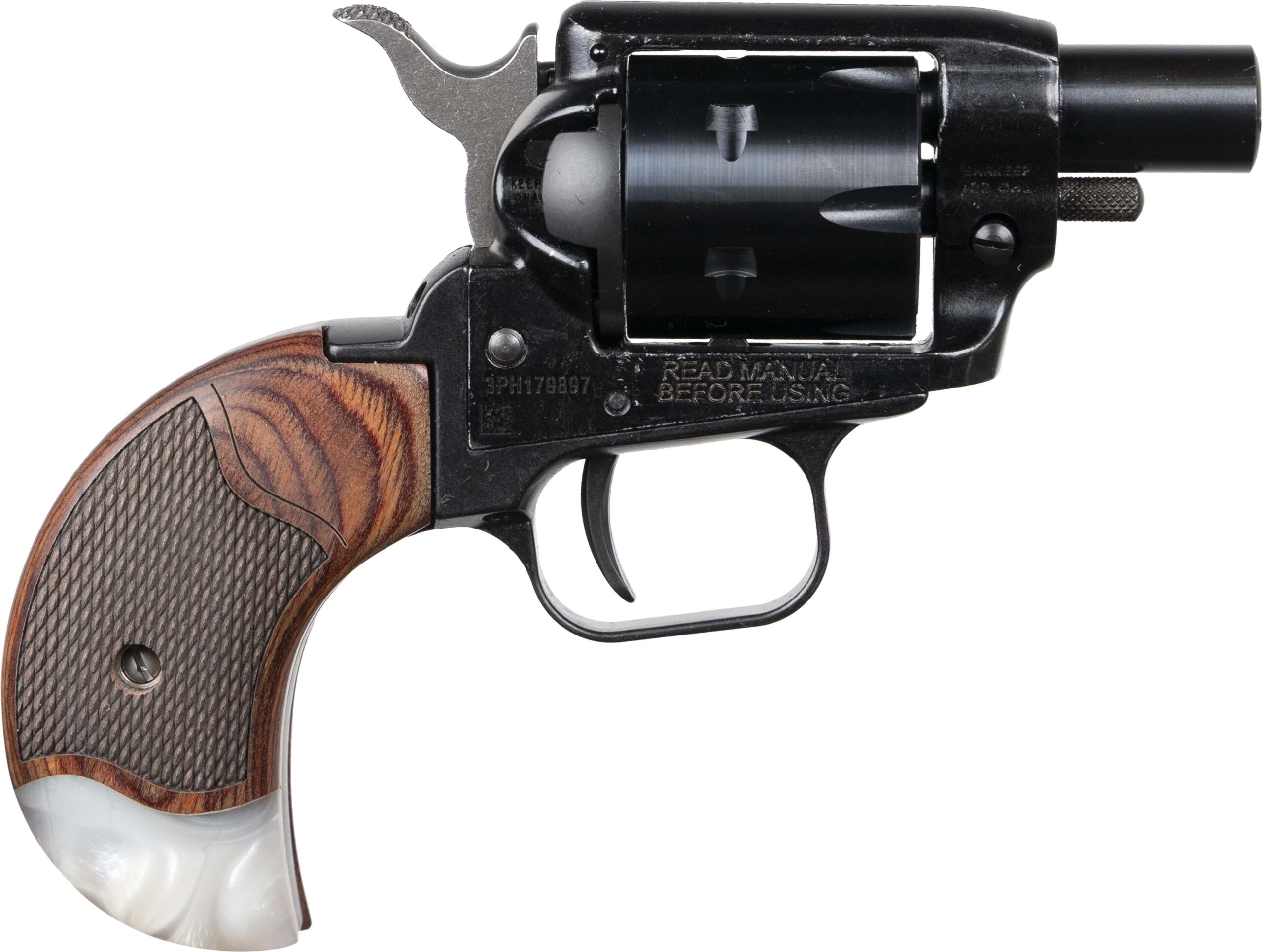 Heritage Manufacturing Barkeep BK22B1BH-RWP .22LR 1″ 6 Round Black/Rosewood & Pearl Grips - No Credit Card Fees - Low, flat rate shipping