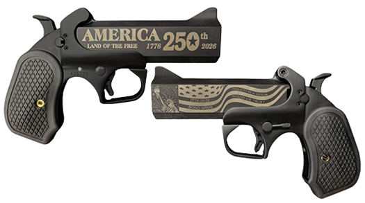 Bond Arms 250th Derringer .45 Colt/410 ga 2rd Capacity 4.25″ Black Barrel Black Cerakote Finish B6 Extended Grip - No Credit Card Fees - Low, flat rate shipping