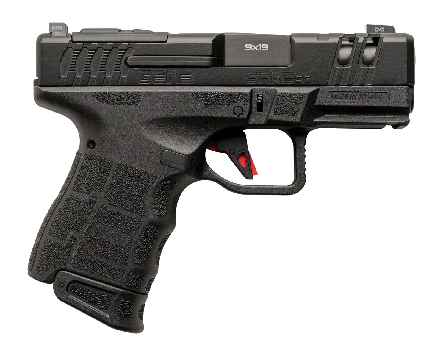 SAR 9 SUBCOMPACT GEN3 HGA 9MM 3.3IN BBL FS BLK 2-10RD MAGS - No Credit Card Fees - Low, flat rate shipping
