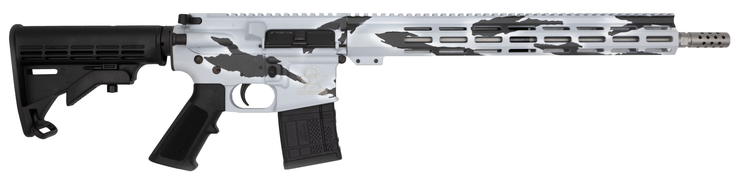 GLFA .223 Wylde Rifle .223 Wylde 30rd Magazine 16″ Threaded Barrel Snow Camo Stainless Steel with 15.25″ Handguard - No Credit Card Fees - Low, flat rate shipping