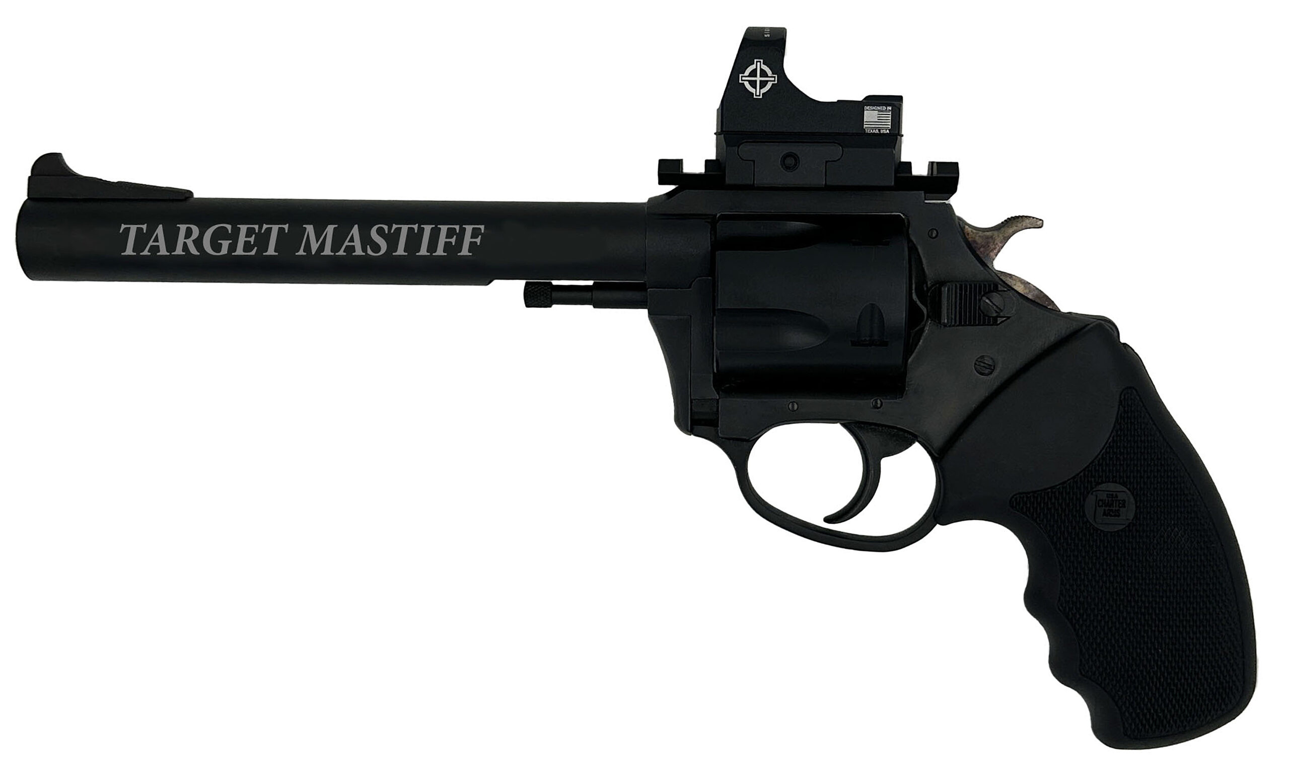 Charter Arms Target Mastiff Handgun .357 Mag 5rd Magazine 6″ Barrel Black with Optic - No Credit Card Fees - Low, flat rate shipping