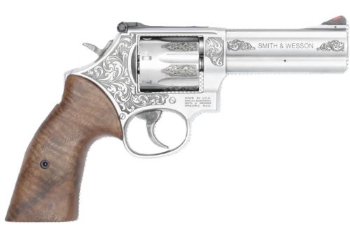 S&W 686PLUS ENGRAVED 4.13″ 357 – 7-SHOT WOOD GRIPS SS - No Credit Card Fees - Free Shipping