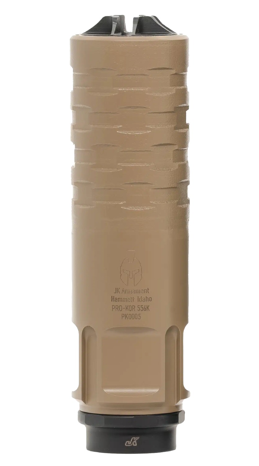 JK Armament 5.56mm Suppressor PRO-KOR FDE Stainless Steel