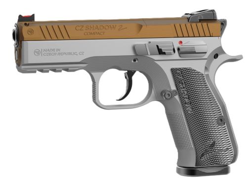 CZ Shadow 2 Compact OR 9mm FS with Gold Silver Grips