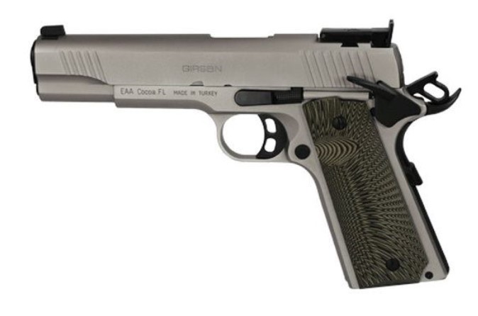 EAA Girsan MC1911 Match Gov’t 390094 .45 ACP 5″ 8+1 Nickel - No Credit Card Fees - Low, flat rate shipping