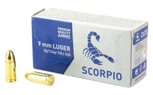 STV Technology Scorpio 9mm 124Gr FMJ Ammo - 50 Rounds