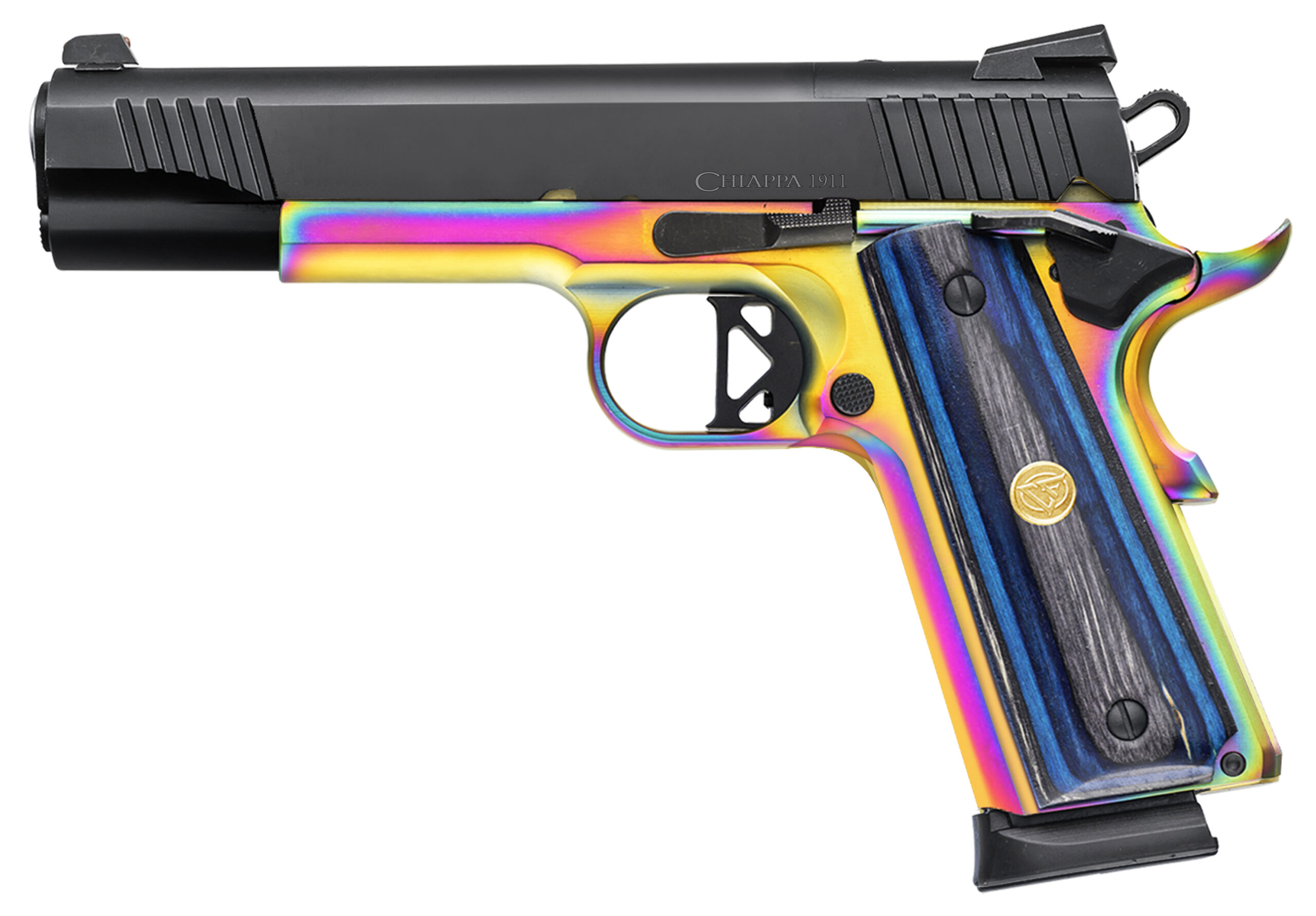 Chiappa 1911 Superior OR Handgun .45 ACP 8rd Magazines (2) 5″ Barrel Multi-Color Blue Laminate Grip - No Credit Card Fees - Free Shipping