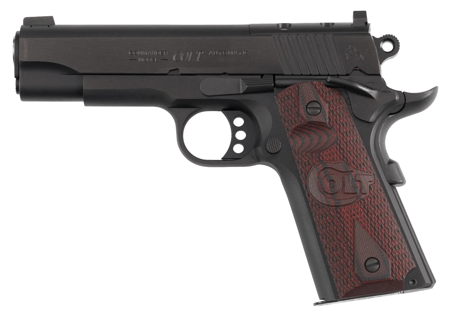 Colt Optic Ready Combat Commander Handgun 9mm Luger 9rd Magazine 4.25″ Black with G10 Black Cherry Grips - No Credit Card Fees - Low, flat rate shipping