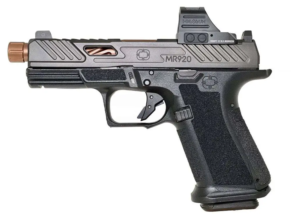SHADOW SYSTEMS MR920 ELITE SLD OPTIC DLC HGA 9MM 4IN SPIRAL THRD BRONZE BBL BLK FRAME 2/15RD HOLOSUN
