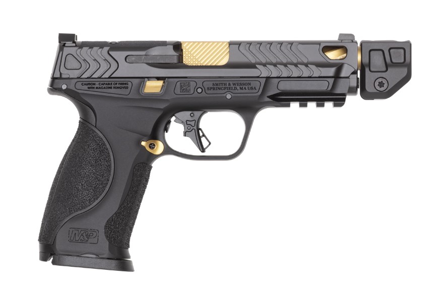 Smith Wesson M M2.0 Metal 9mm, 4.869" Barrel, 23rd Mag, Black/Gold