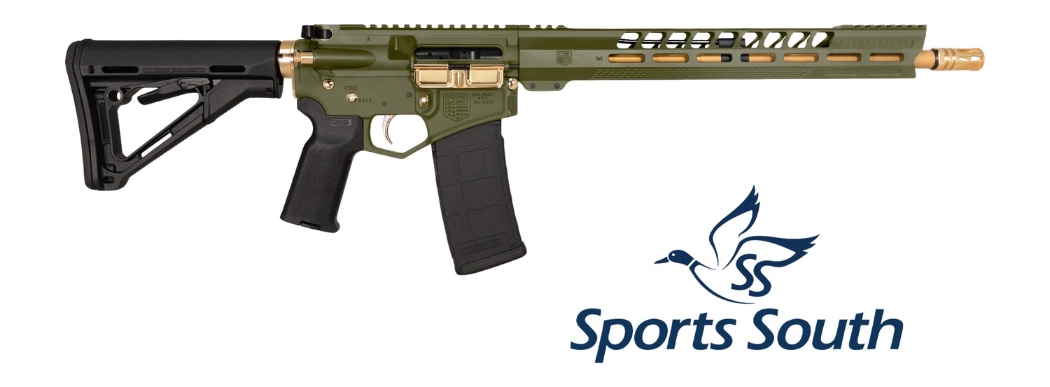 Diamondback DB15 5.56 NATO 30+1 Rifle, Gold/Green Cerakote