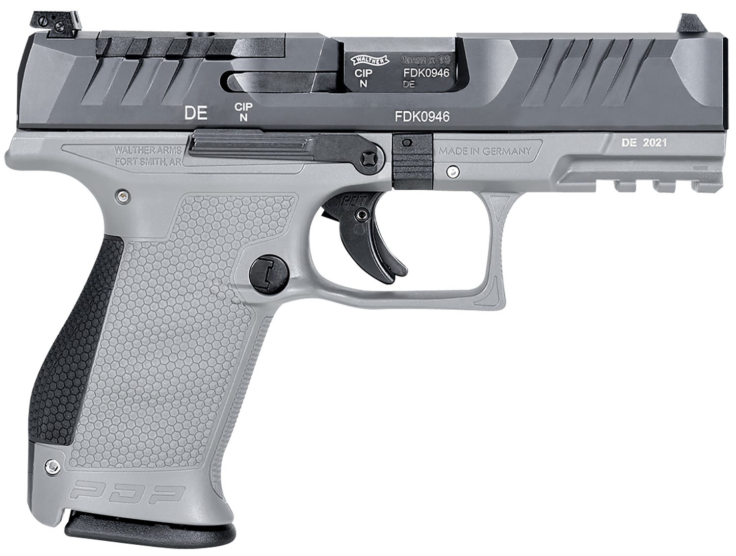 Walther PDP Compact 9mm Pistol, Grey/Black, 4" Barrel, 15+1