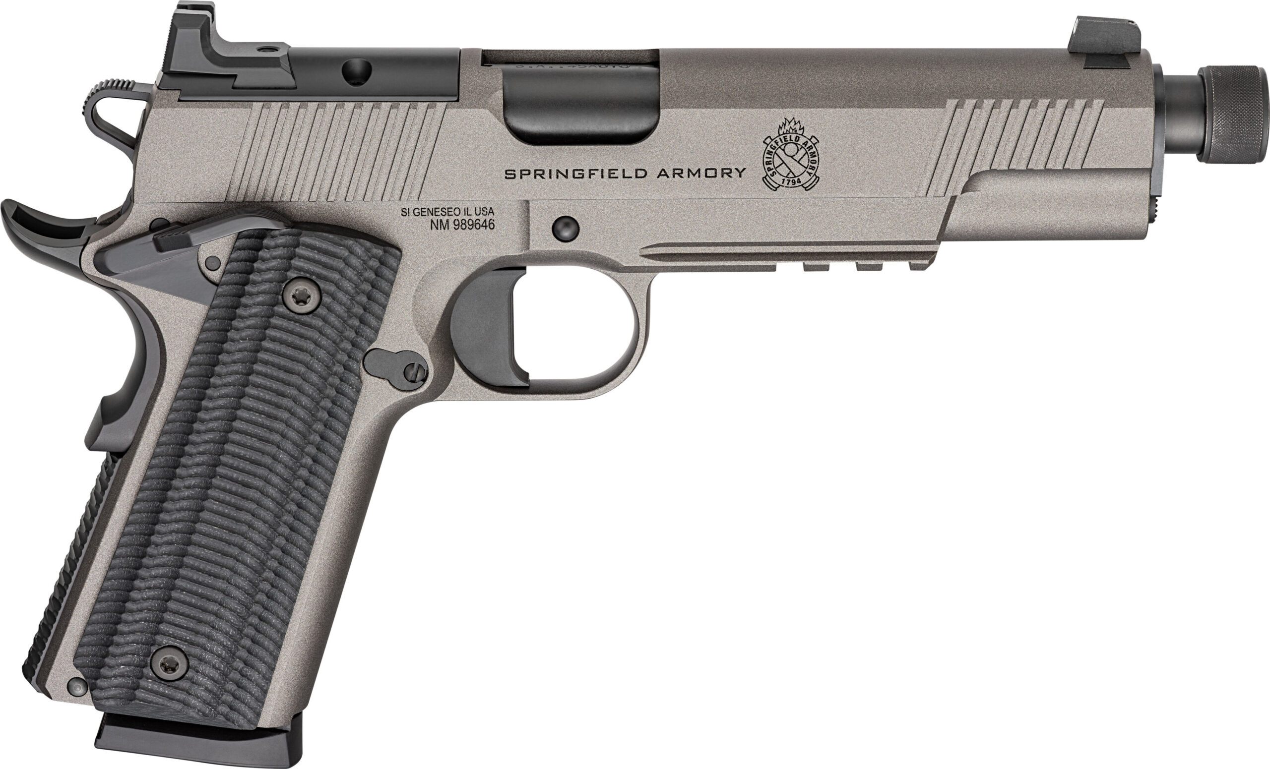 Springfield Armory 1911 Operator AOS .45 ACP Pistol, 5.75" Threaded, Gray