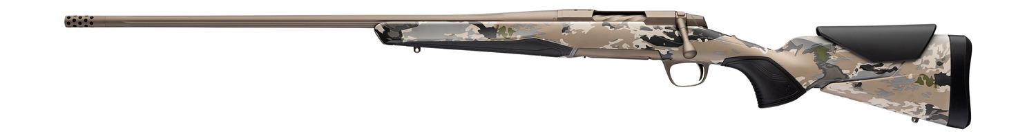 Browning 036125211 X-Bolt 2 Speed Full Size 243 Win 4+1 22" Smoked Bronze Cerakote Fluted Threaded Barrel Steel Drilled Tapped Receiver, Ovix Camo w/Black Overmold Adj Vari-Tech Synthetic Stock, L