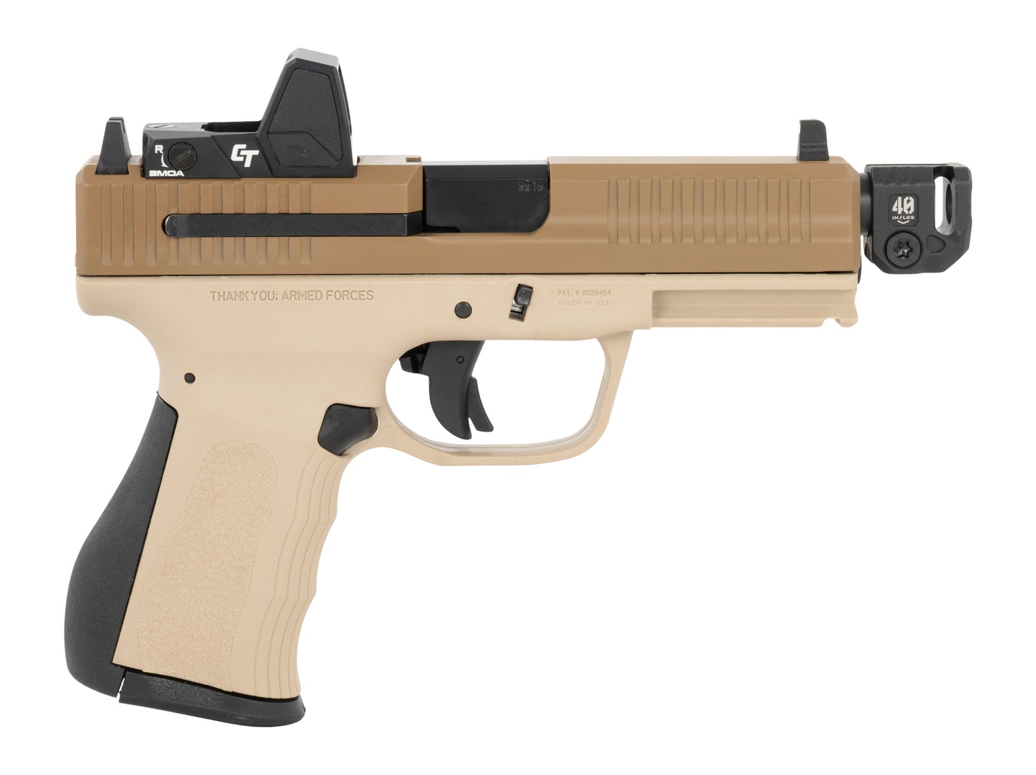 FMK G3 Strike Compact 9mm 17+1 4.5" Threaded Barrel, Desert Tan